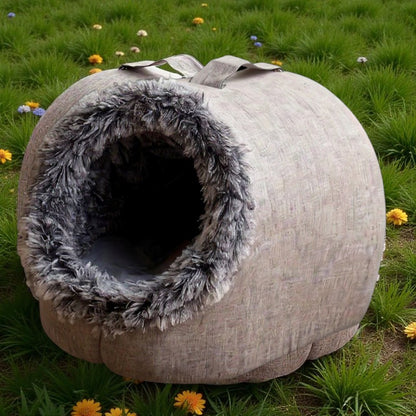 Cama para gatos cómoda y portátil, cálida y acolchada, con asa.