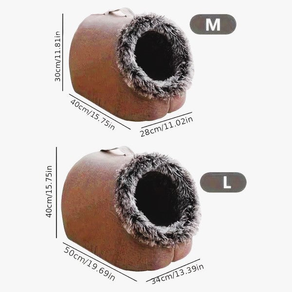 Cama para gatos cómoda y portátil, cálida y acolchada, con asa.